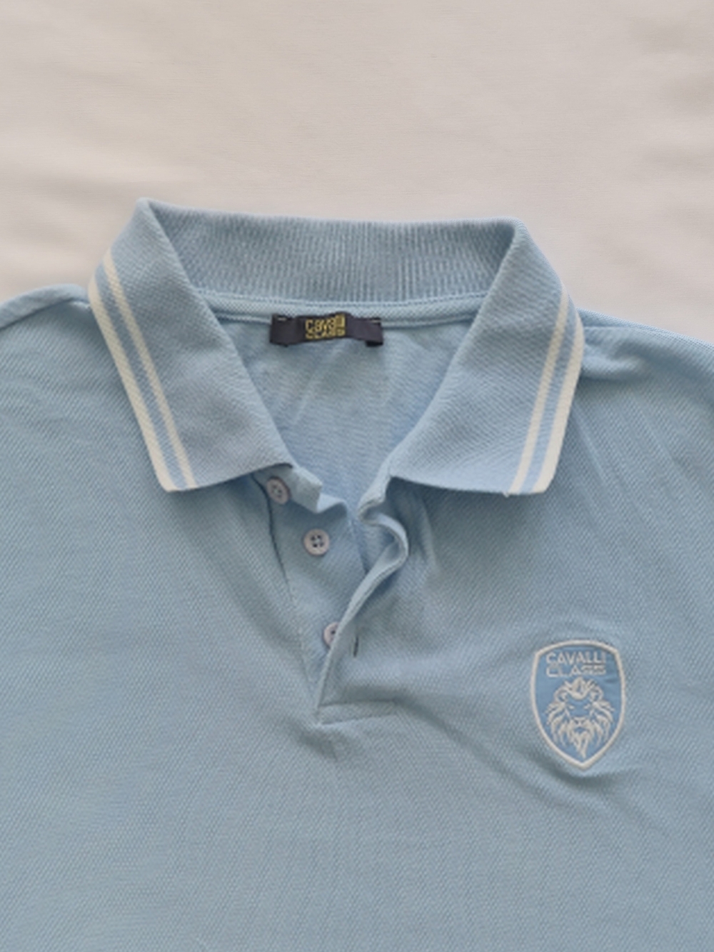 Cavalli Class Light Blue Polo with White Trim